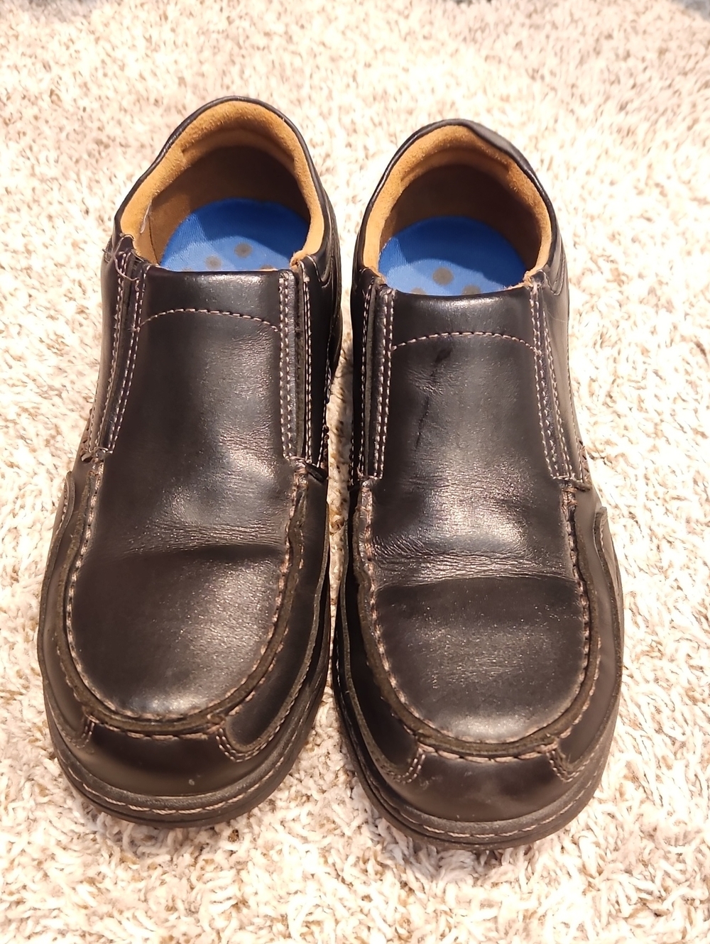 Men's Slip-On Leather Steel Toe Casual Shoes - Black